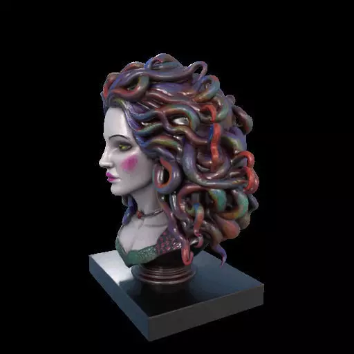 2028  Medusa Gorgon Head 3D Model  magic 3D print model_18