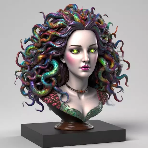 2028  Medusa Gorgon Head 3D Model  magic 3D print model_32