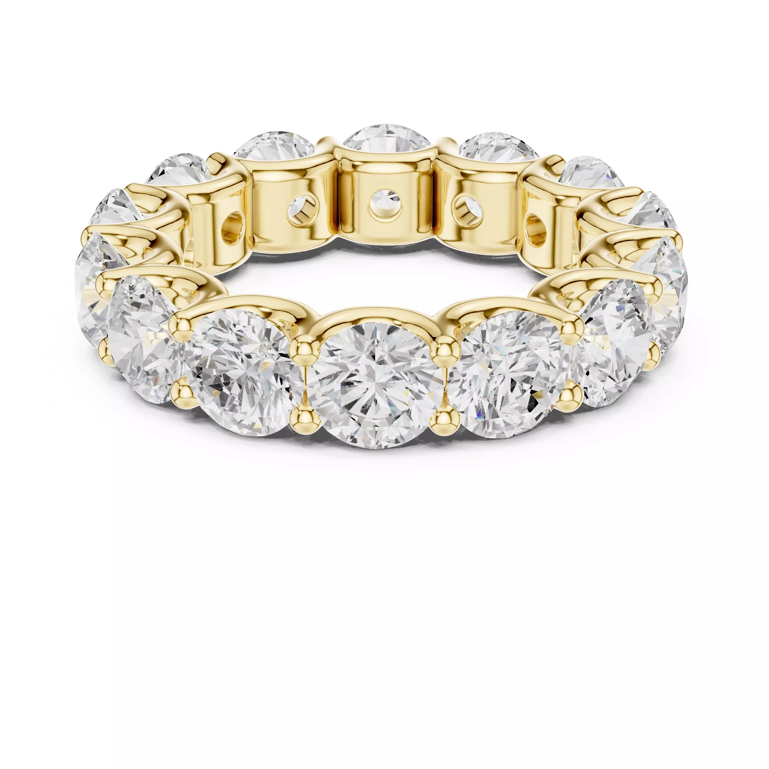 5mm Round Cut Diamond Full Eternity Wedding Band 3DM STL Video 3D print model_8