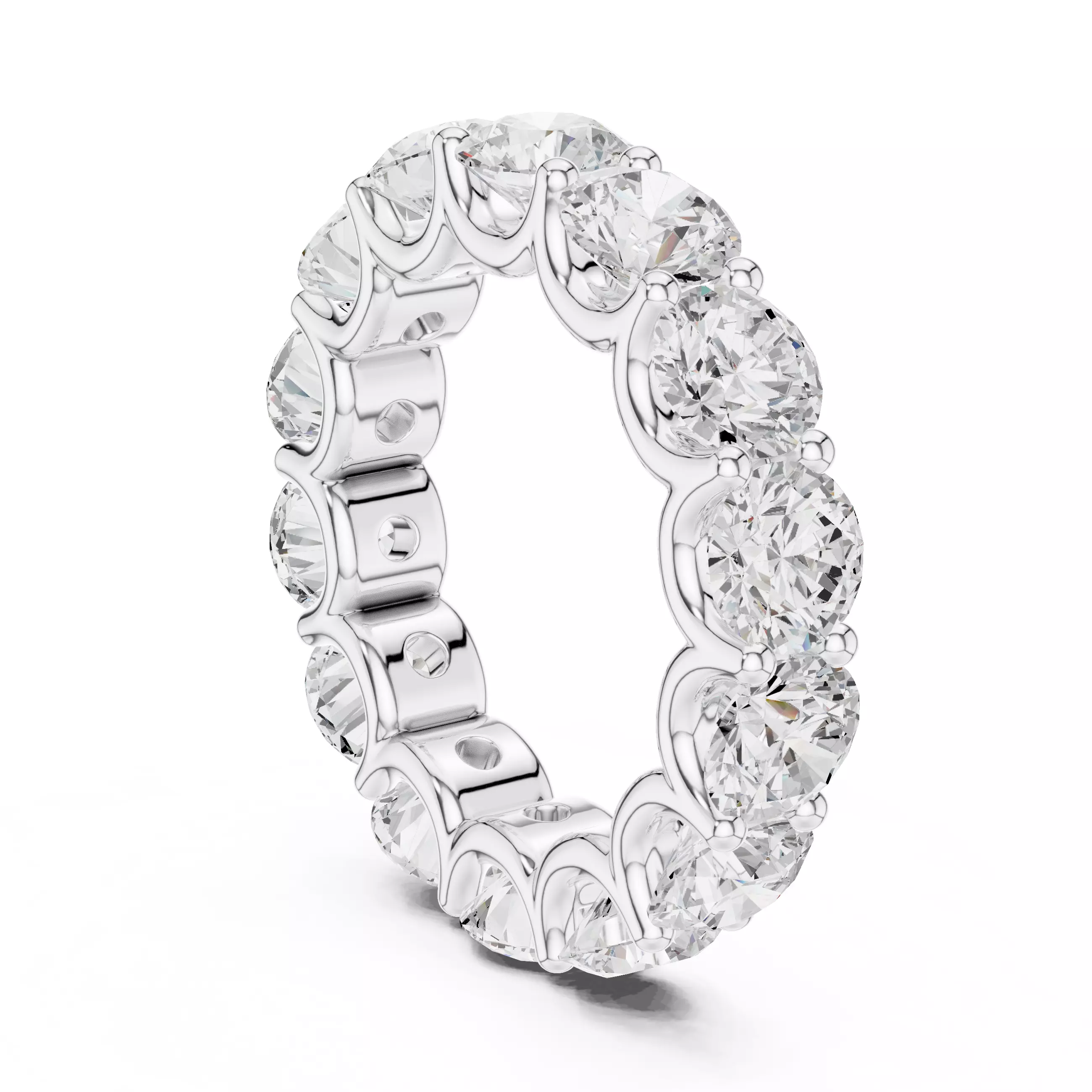 5mm Round Cut Diamond Full Eternity Wedding Band 3DM STL Video 3D print model_9