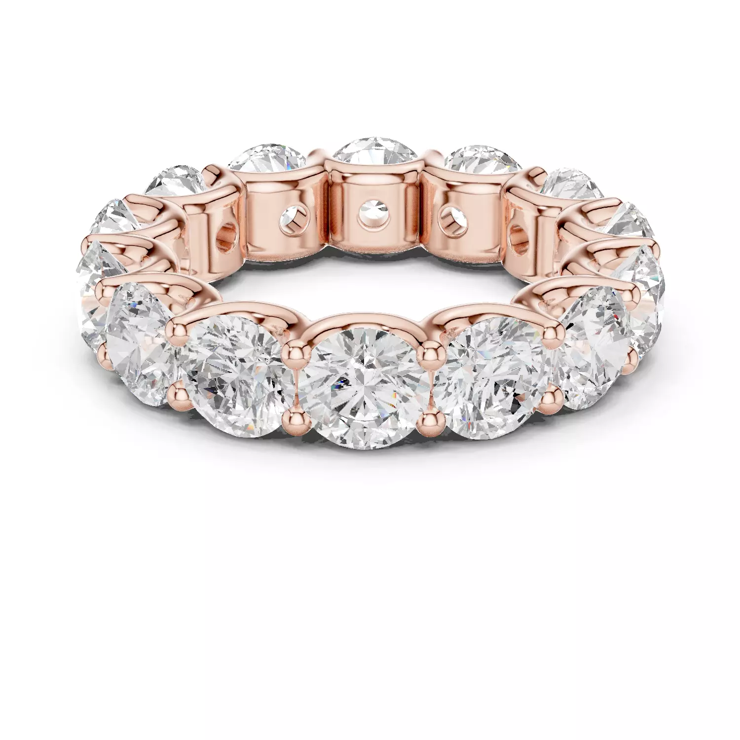 5mm Round Cut Diamond Full Eternity Wedding Band 3DM STL Video 3D print model_12