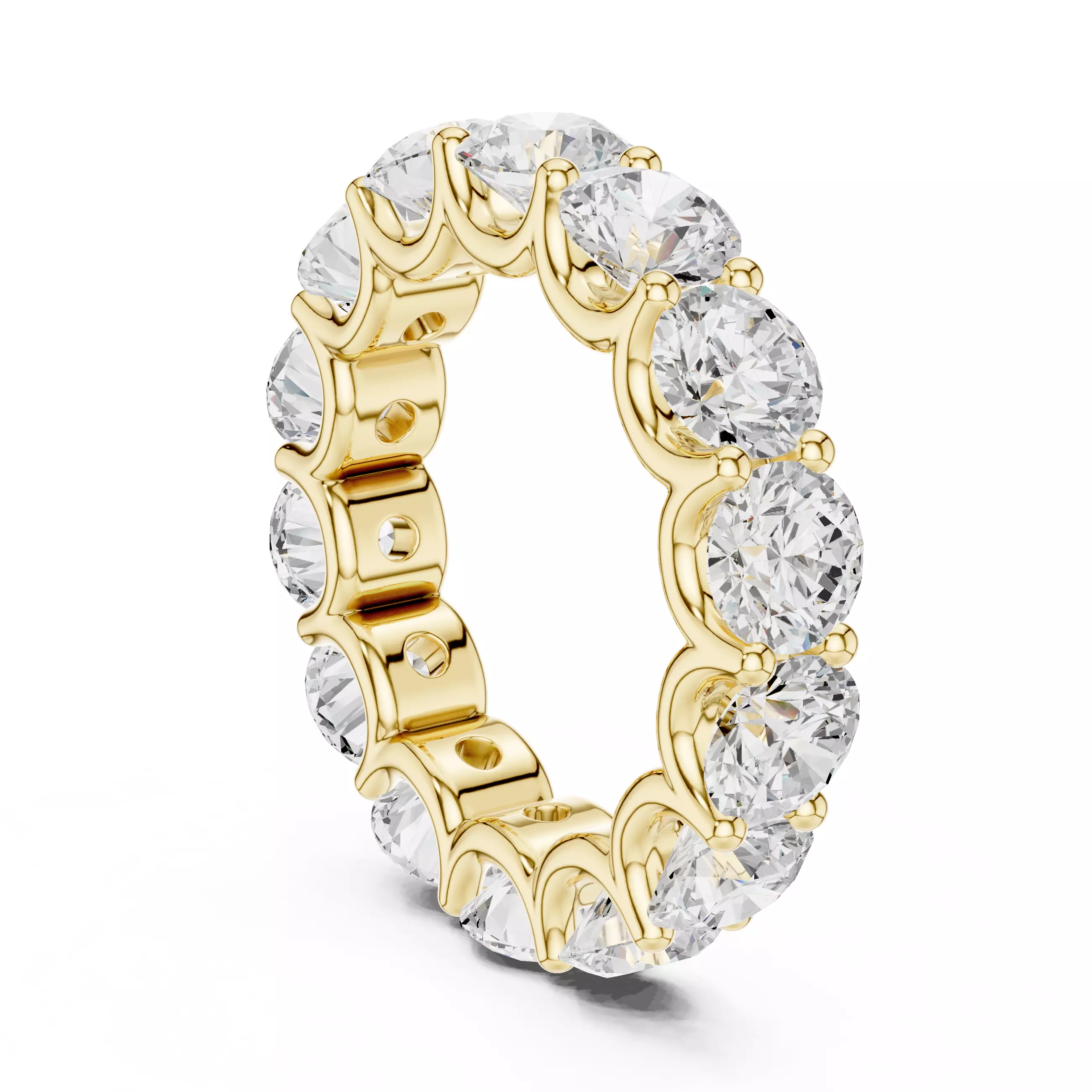 5mm Round Cut Diamond Full Eternity Wedding Band 3DM STL Video 3D print model_6