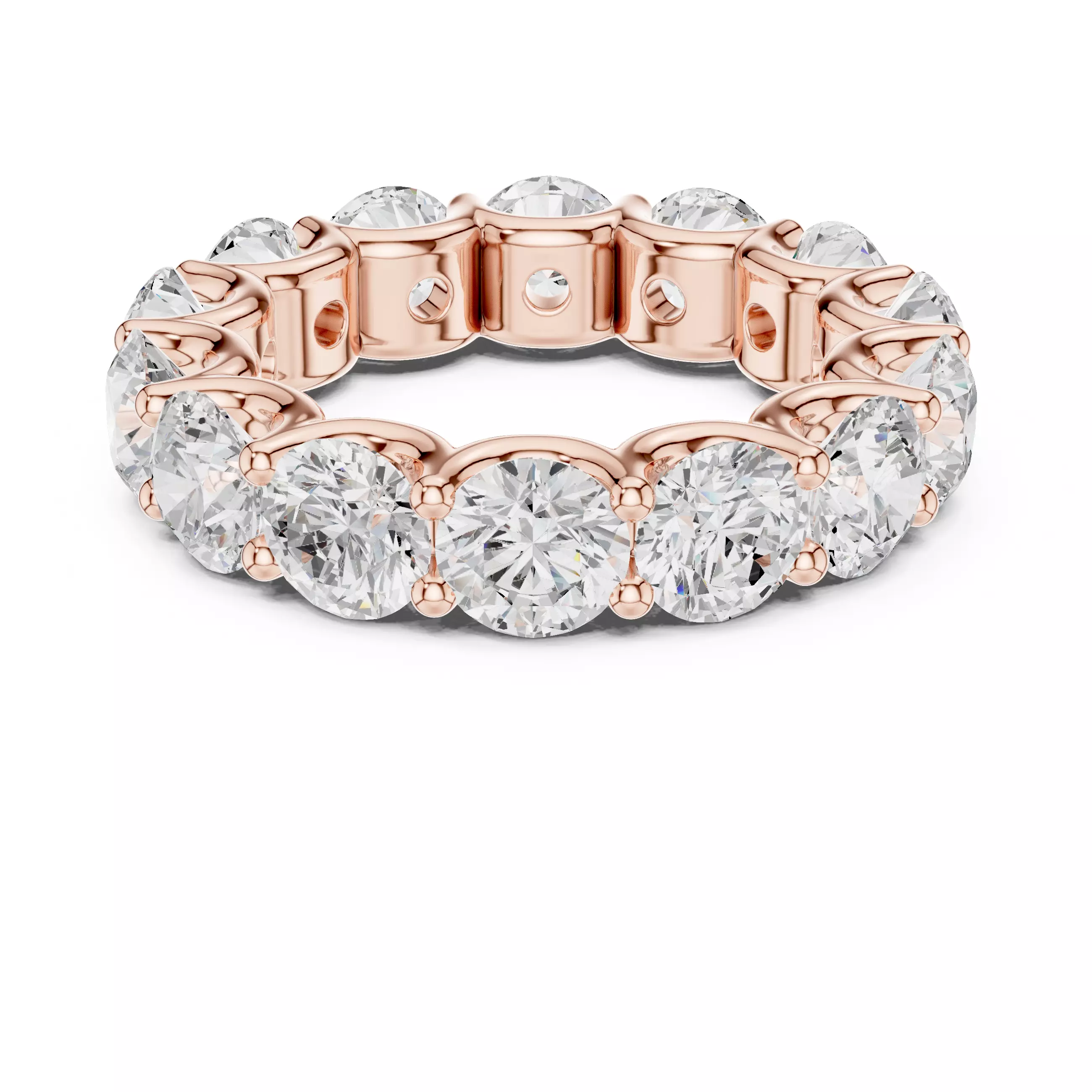 5mm Round Cut Diamond Full Eternity Wedding Band 3DM STL Video 3D print model_5