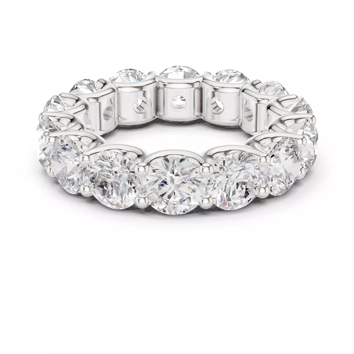 5mm Round Cut Diamond Full Eternity Wedding Band 3DM STL Video 3D print model_14