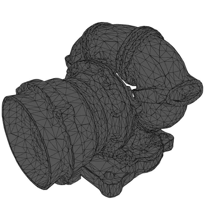 Realistic Turbocharger 3D Model Low-poly 3D model_1