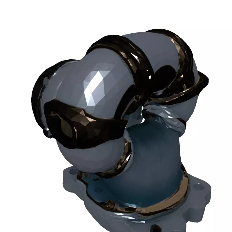 Realistic Turbocharger 3D Model Low-poly 3D model_2