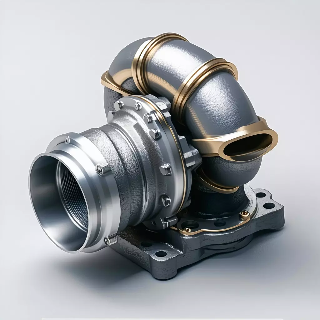 Realistic Turbocharger 3D Model Low-poly 3D model_0
