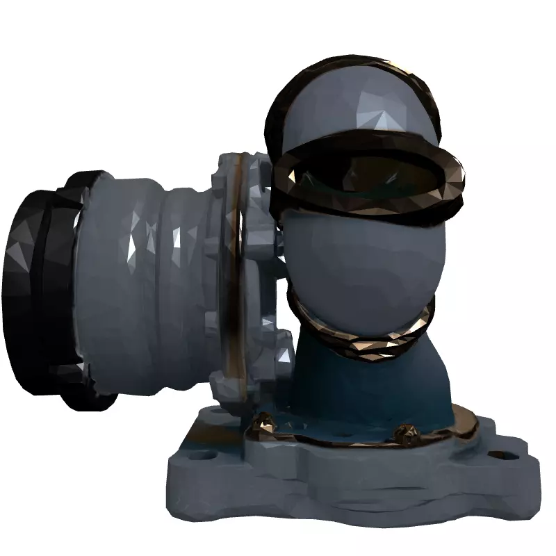 Realistic Turbocharger 3D Model Low-poly 3D model_4
