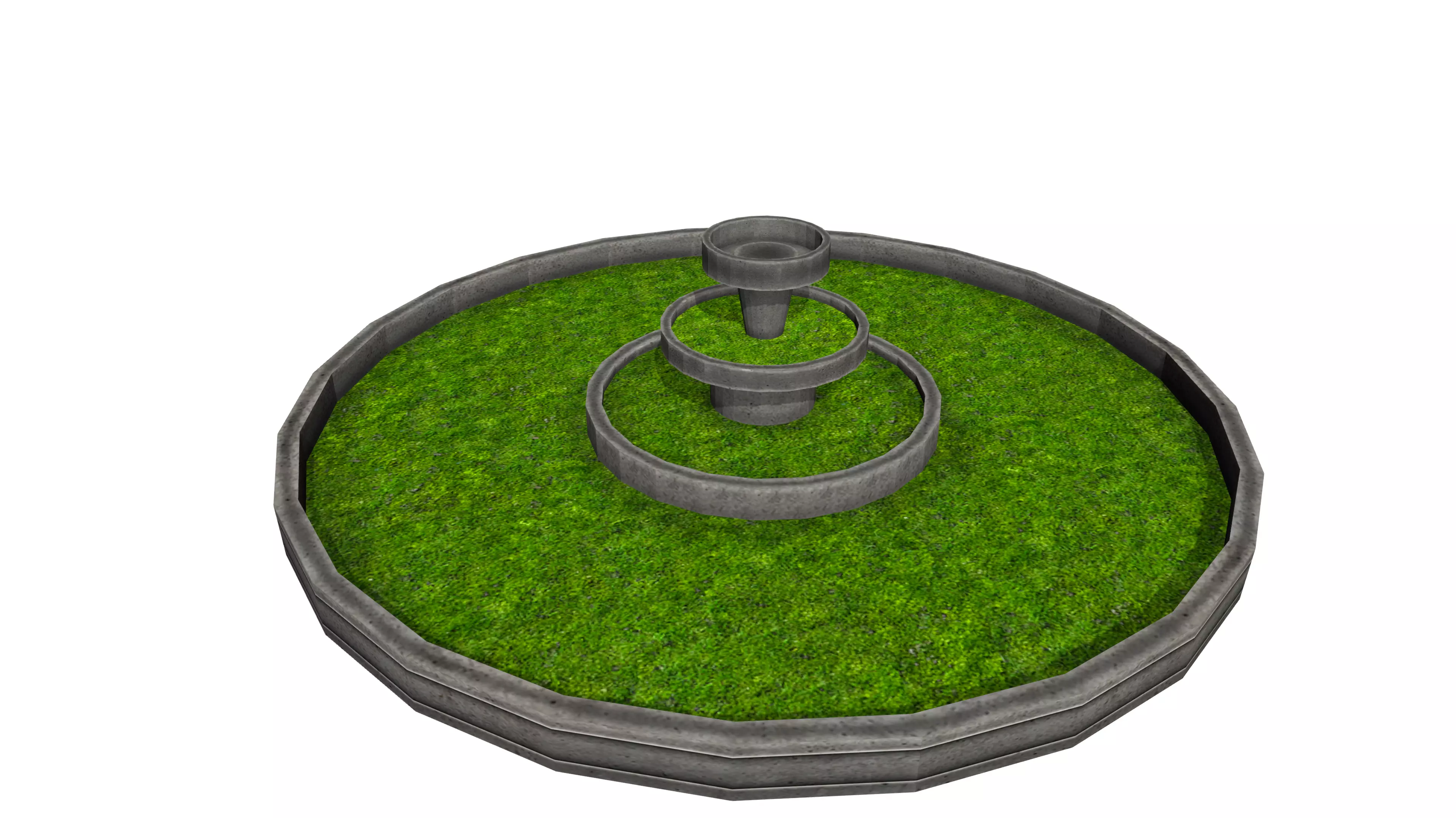 Park Floor Low-poly 3D model_0