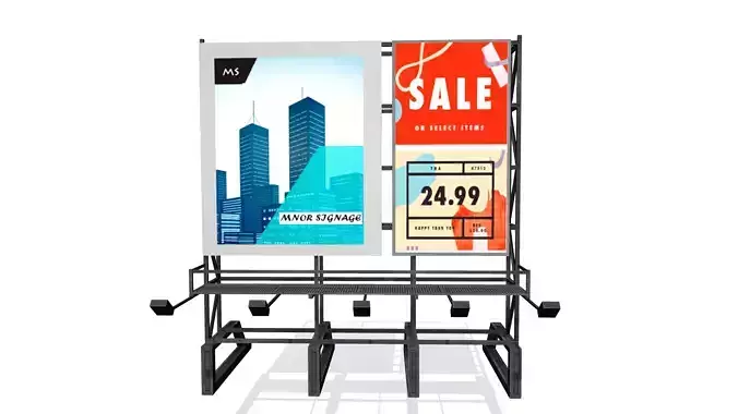 Rooftop billboard Low-poly 3D model