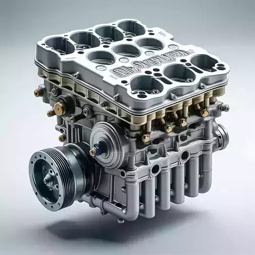 HighDetail V8 Combustion Engine Model Low-poly 3D model