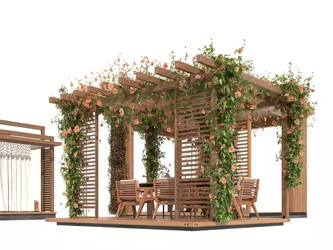 Pergolas collection table with flowers