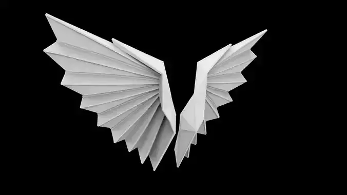 Abstract Origami Wings 3D Print Model