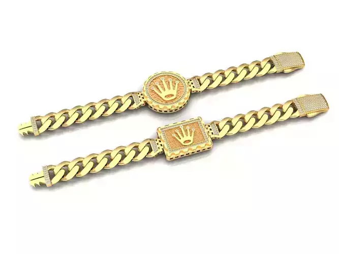 Stone studded chain bracelet with lock