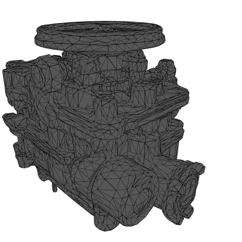 Realistic Carburetor 3D Model Low-poly 3D model_1