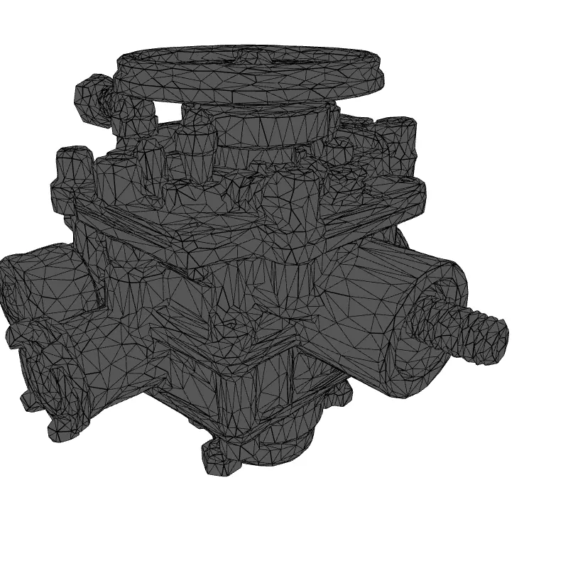 Realistic Carburetor 3D Model Low-poly 3D model_9