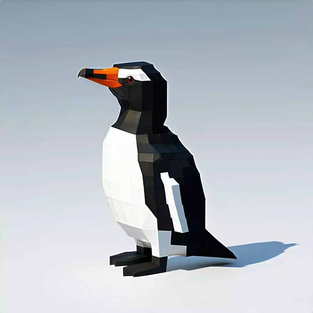 Low Poly Penguin 3D Model Low-poly 3D model_0