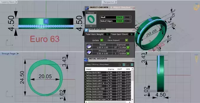 Men White Gold Ring Princess Cut Diamond Brilliants Model mr0252