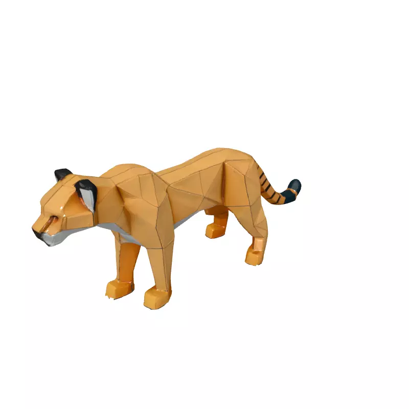 Low Poly Papercraft Cheetah 3D Model Low-poly 3D model_2