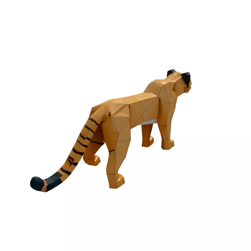 Low Poly Papercraft Cheetah 3D Model Low-poly 3D model_6