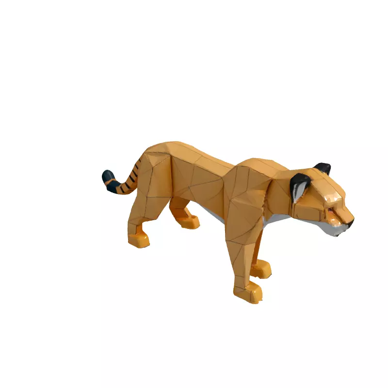 Low Poly Papercraft Cheetah 3D Model Low-poly 3D model_3