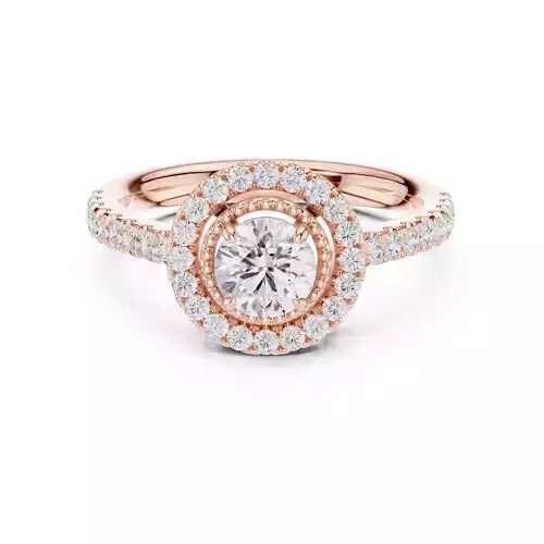 Round Halo Pave Diamond Engagement Wedding Ring 3DM STL Video
