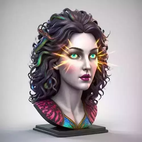 2029 Medusa Gorgon Head 3D Model  magic