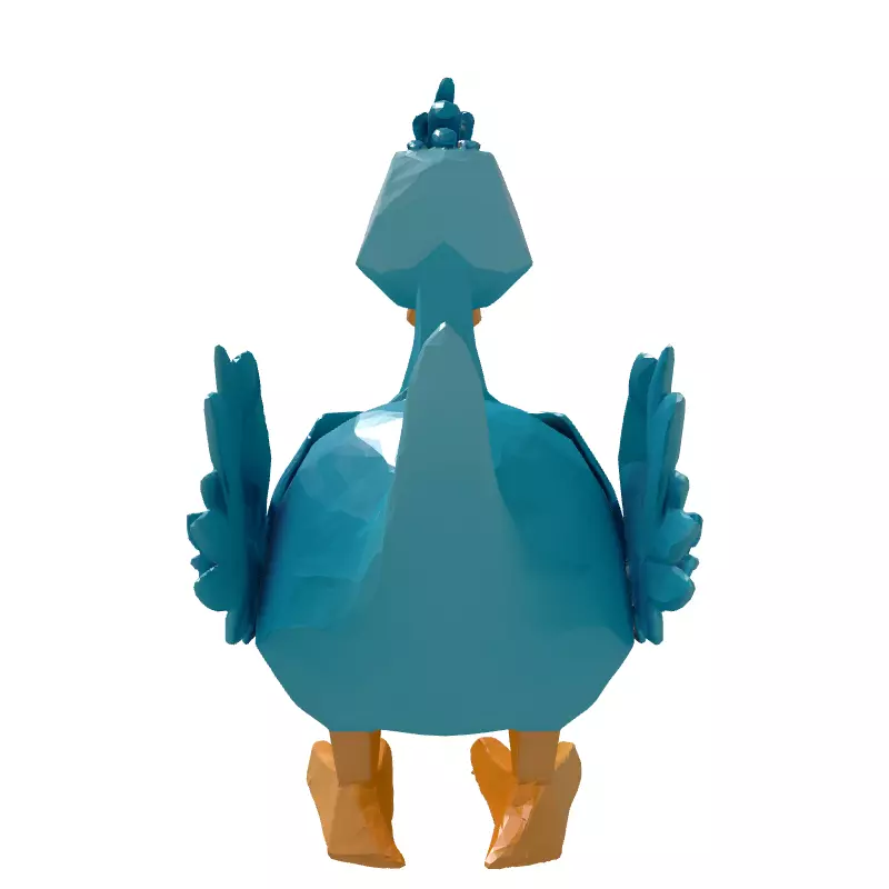 Low Poly Cartoon Duck Low-poly 3D model_7