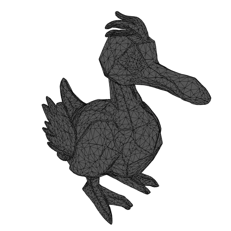 Low Poly Cartoon Duck Low-poly 3D model_1
