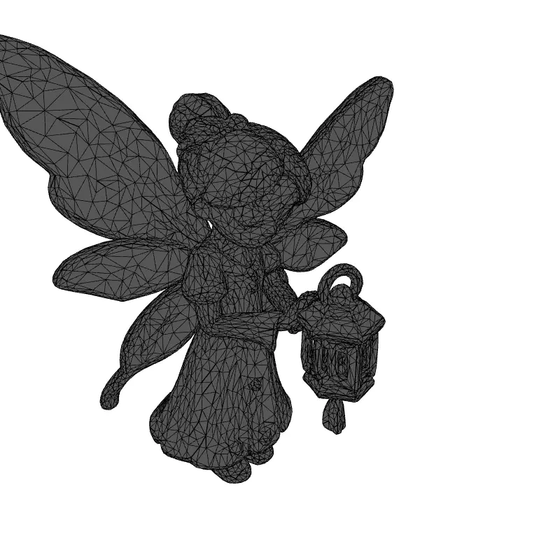 3D Fairy with Lantern Game Asset Low-poly 3D model_1