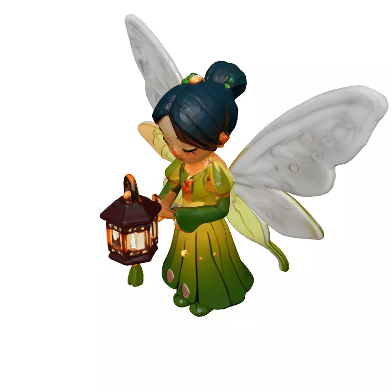 3D Fairy with Lantern Game Asset Low-poly 3D model_2