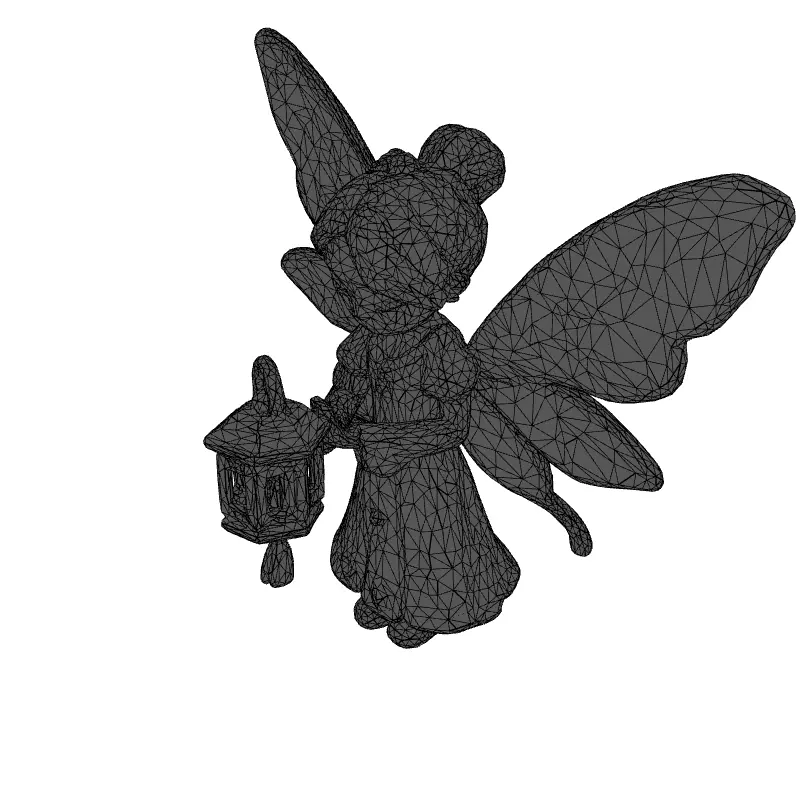 3D Fairy with Lantern Game Asset Low-poly 3D model_9