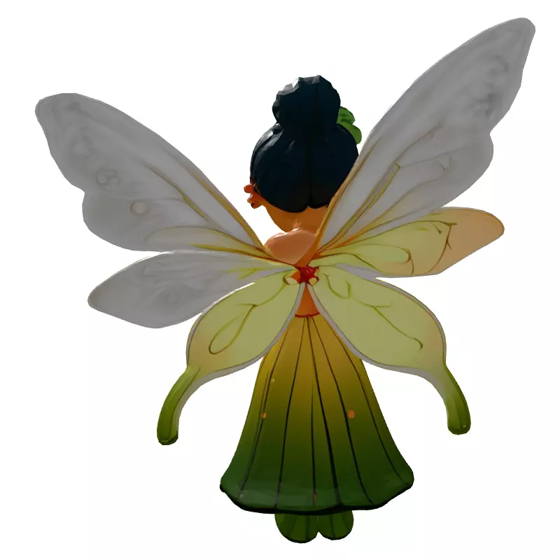 3D Fairy with Lantern Game Asset Low-poly 3D model_7