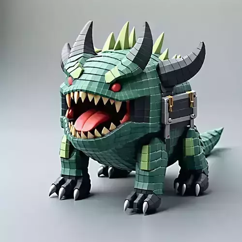 Low Poly Cartoon Monster Rigged