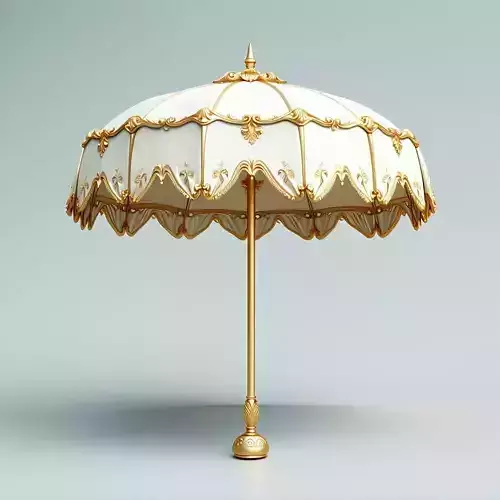 Elegant Victorian Parasol 3D Model Low-poly 3D model