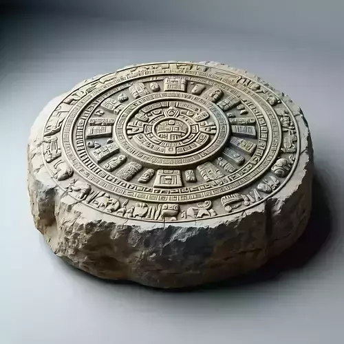 Ancient Aztec Calendar Stone 3D Model