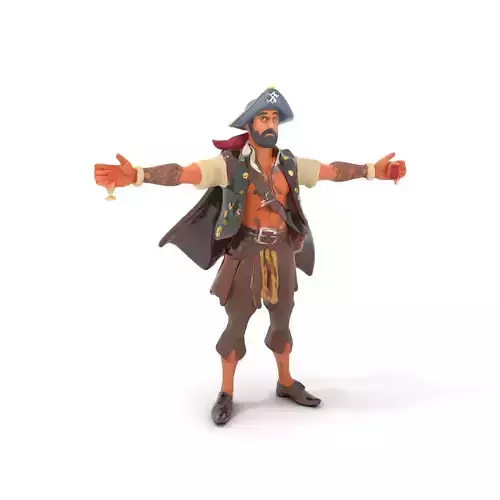 Adventurous Pirate model pack Low-poly 3D model