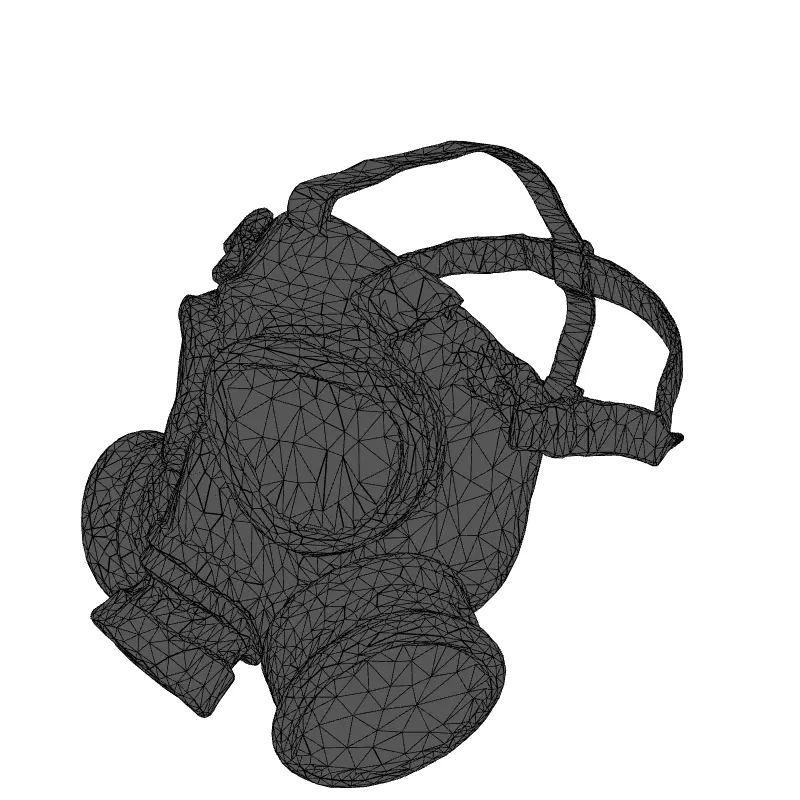Vintage Gas Mask 3D Model Low-poly 3D model_9