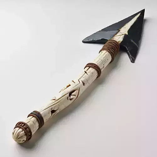 Tribal Spear 3D Model Low-poly 3D model