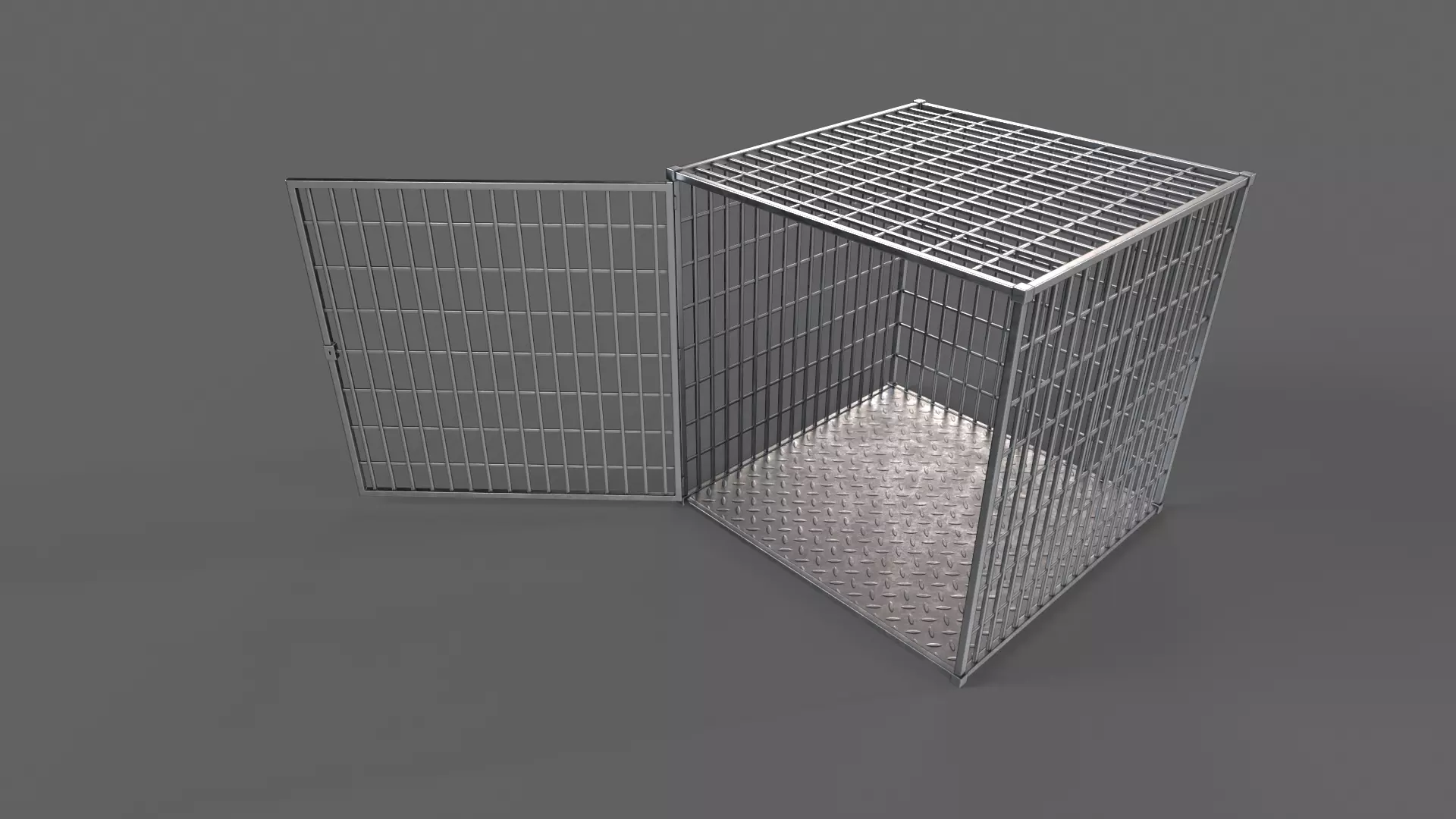 PBR Small Cage 1 Low-poly 3D model_5