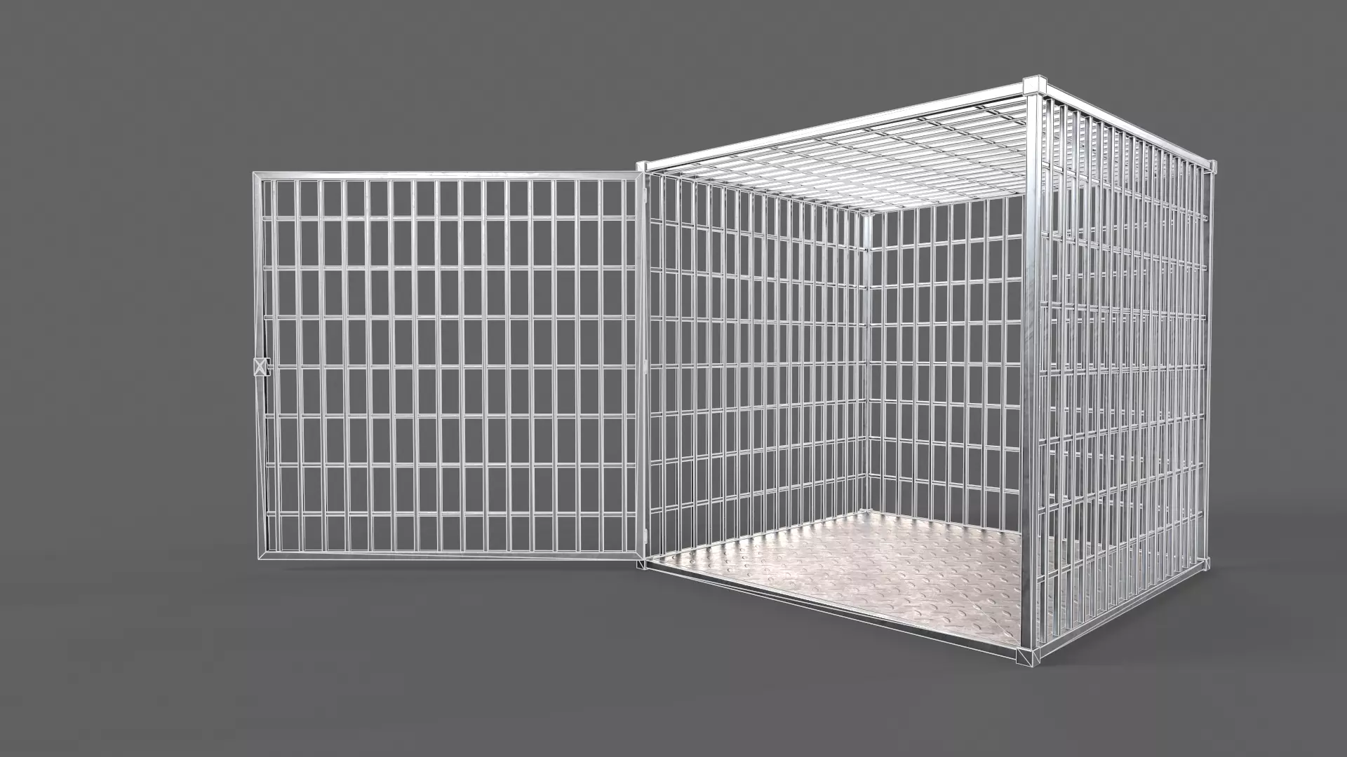 PBR Small Cage 1 Low-poly 3D model_13