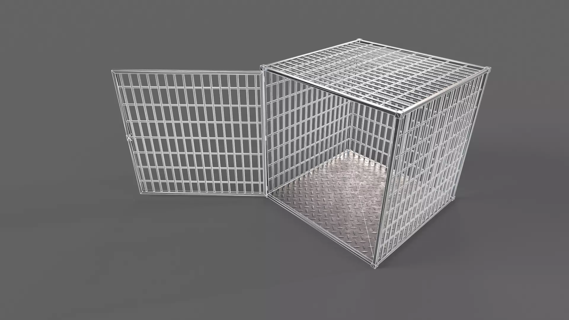 PBR Small Cage 1 Low-poly 3D model_12
