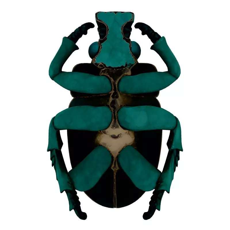 Realistic Turquoise Scarab Beetle 3D Model Low-poly 3D model_7