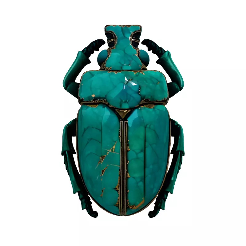 Realistic Turquoise Scarab Beetle 3D Model Low-poly 3D model_4
