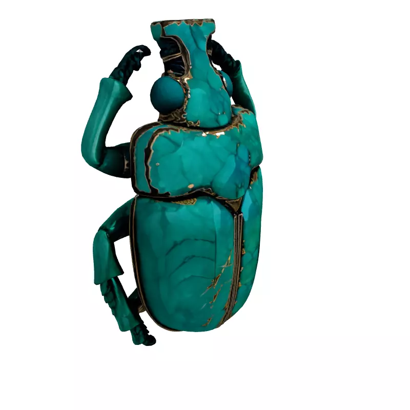 Realistic Turquoise Scarab Beetle 3D Model Low-poly 3D model_3