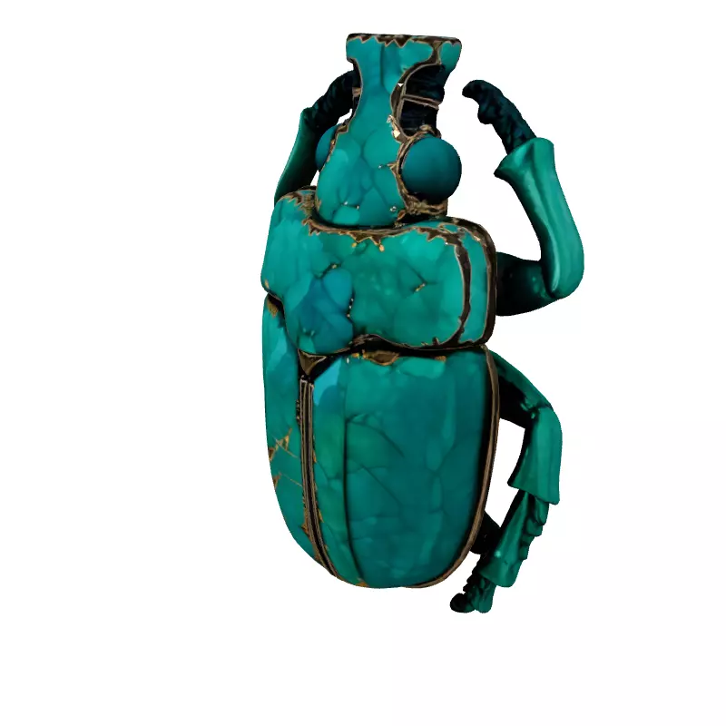Realistic Turquoise Scarab Beetle 3D Model Low-poly 3D model_2