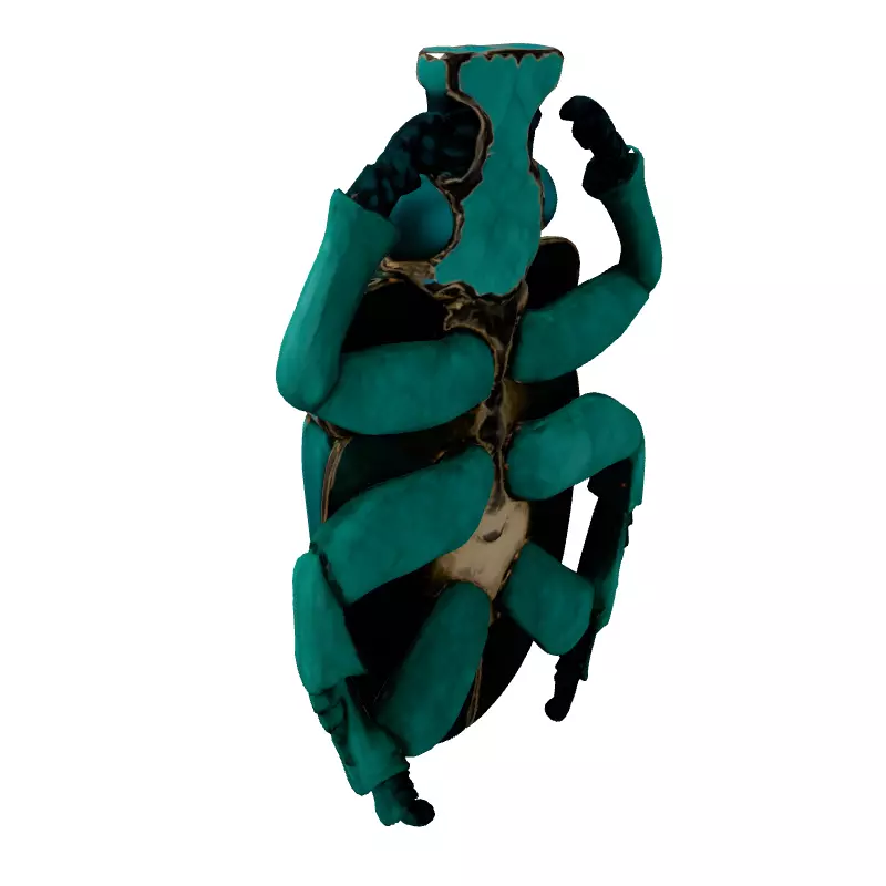 Realistic Turquoise Scarab Beetle 3D Model Low-poly 3D model_5
