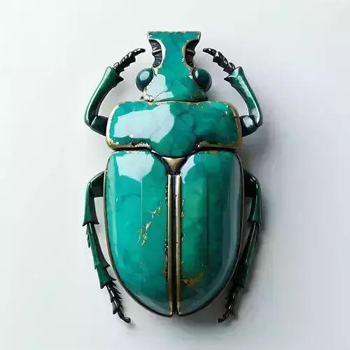 Realistic Turquoise Scarab Beetle 3D Model Low-poly 3D model