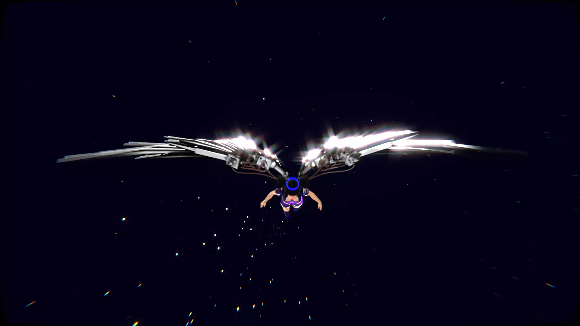 Cyberpunk Angel Flying Animation Low-poly 3D model_40