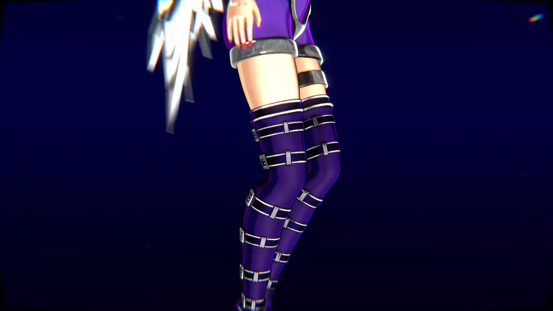 Cyberpunk Angel Flying Animation Low-poly 3D model_37